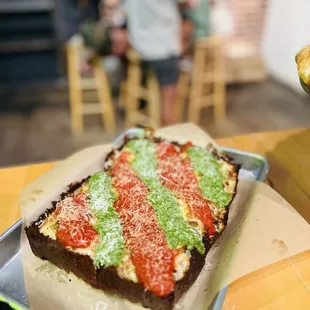 Pesto &amp; Sausage Detroit Pizza - AMAZING! $27