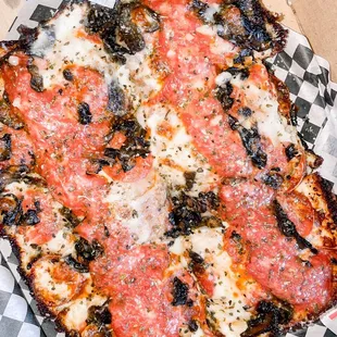 Pepperoni Pizza with mushrooms