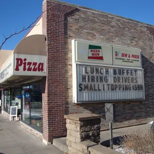 Outside of the restaurant, view looking northwest.