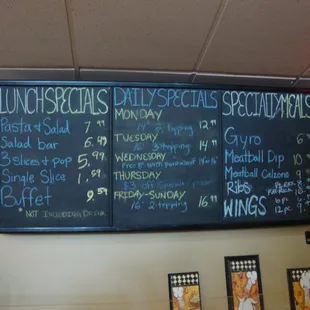 Menu chalkboard.
