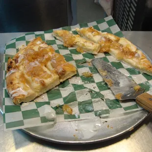 Dessert pizza - tastes like a big cinnamon roll - yum!