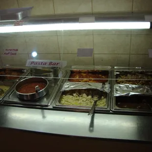 Lunch buffet pasta bar...