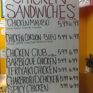 Chicken sandwiches