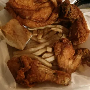 Chicken Dinner, found the roll! Its under the delicious chicken silly.