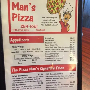 Menu photo.