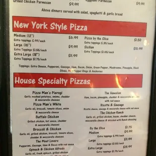 Pizza selection.