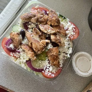 Greek grilled chicken salad