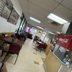 Inside seating.