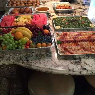 Spread for our party from Pizza Marvelous