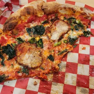 Meatball / Rapini / Aged Provolone - In the top 5 best slices I&apos;ve ever had.