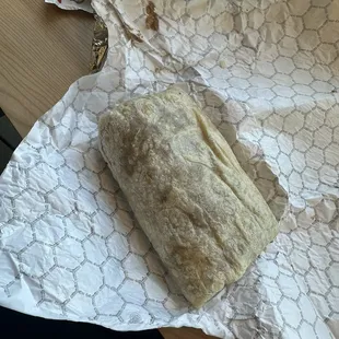 Bomb burrito, with carne asada, Mexican rice &amp; beans, with your choice of toppings