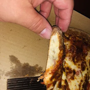 This would be thick crust (maybe) if this was NY style. Grease was free.