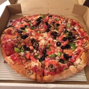 Vegetarian special pizza medium.