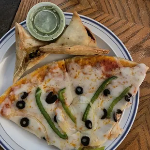 Pizza and samosa