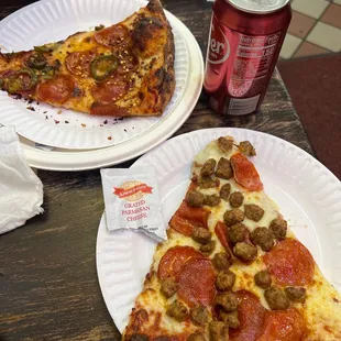 Pepperoni and jalapeño pepperoni and sausage