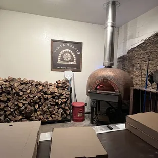 Pizza oven (in back of dining room)