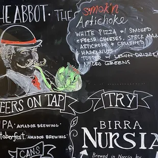 Menu hand written, changed monthly.