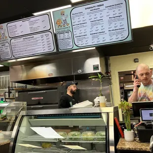 counter in convenience store