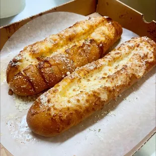 two pieces of bread in a box