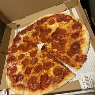 Pepperoni Pizza on the box