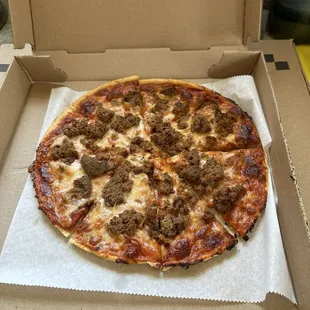 Meatball pizza