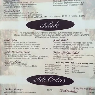 menu