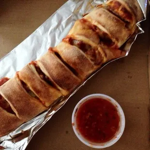 Small meatball calzone