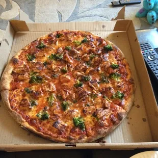 a pizza in a pizza box