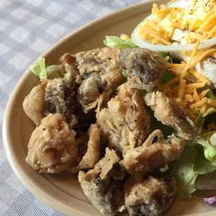 Fresh breaded mushrooms on the salad bar - yum!