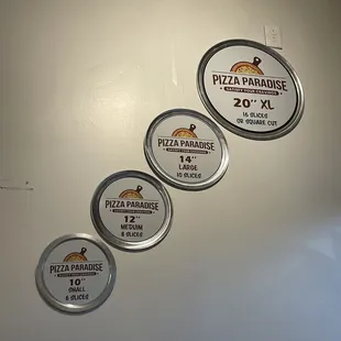 Pizza sizes