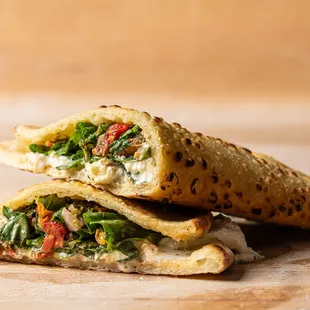 two pita breads stacked on top of each other