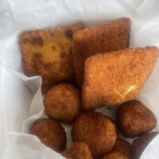 Fried Mushrooms and Fried Ravioli