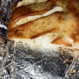 Inside cheese calzone