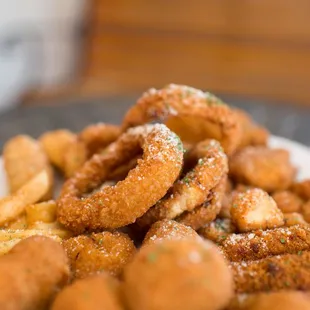 a pile of fried food on a plate