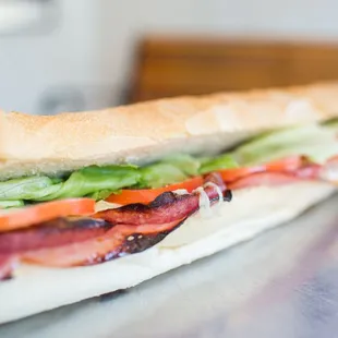 a sub sandwich on a table