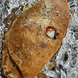 a close up of a piece of pizza