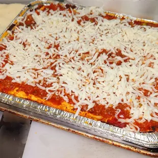 Party Tray Lasagna is a hit. A family Sicilian Recipe.