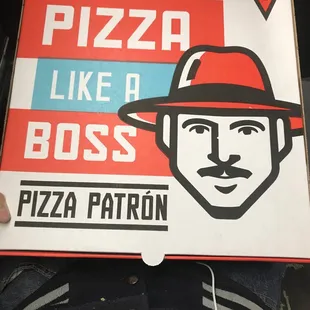 a pizza like a boss sign