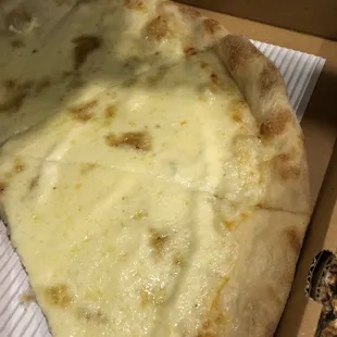 White pie with garlic sauce
