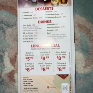 Back cover Menu