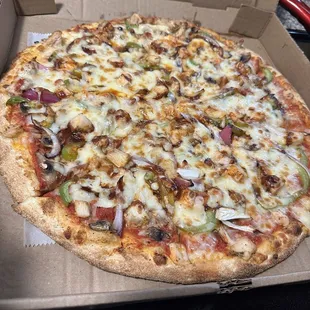 Buffalo and BBQ Chicken Pizza