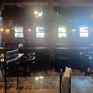 Dining booth area. Clean tables