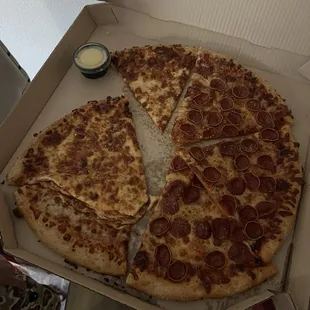 a slice taken out of the box