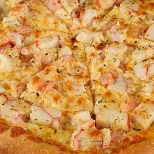 Seafood pizza