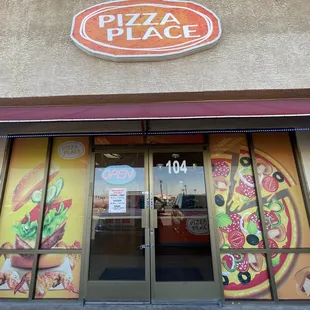 The front door of the Pizza Place.