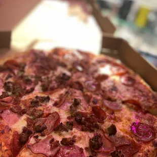 pepperoni, olives, and cheese
