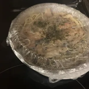 To go chicken piccata with pasta