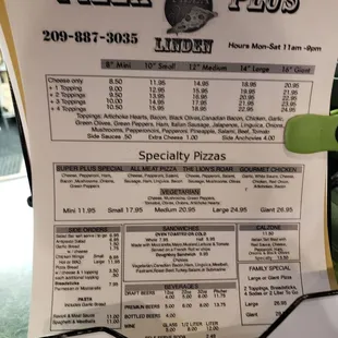 sushi and sashimi, menu