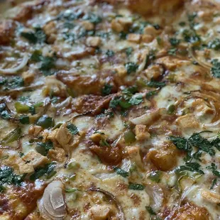 Chicken paneer masala pizza! Delish.