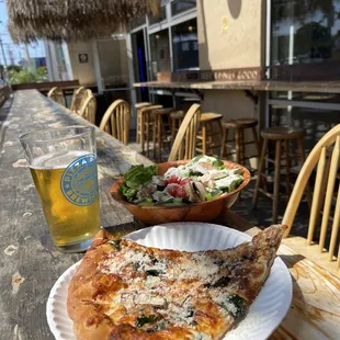 Lunch special pizza salad